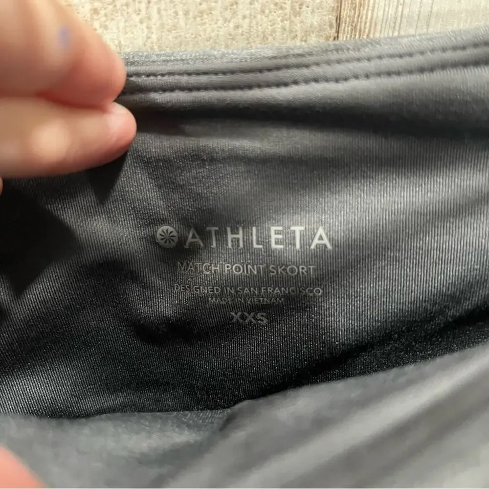 Athleta Match Point Skort Skirt Shorts Tennis Golf Grey Gray
